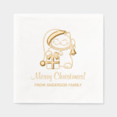 Vrolijke kerstkat van familie folie servetten (Voorkant)