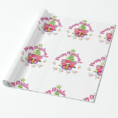 Vrolijke kerstkever cadeaupapier (Uitgerold)