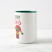 Vrolijke kerstkleding tweekleurige koffiemok (Center)