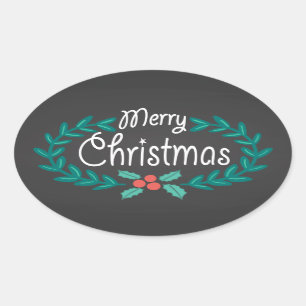 VROLIJKE KERSTKRANS CHALKBOARD STICKERS