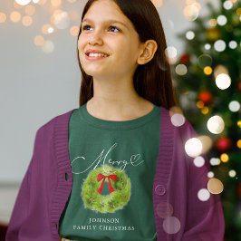 Vrolijke Kerstkrans Familie Vakantie T-shirt