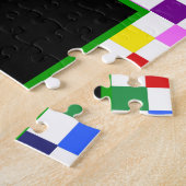 Vrolijke Kerstkrans Gepersonaliseerd Kleurrijk Legpuzzel (Zijkant)