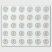 Vrolijke Kerstkrans met naam en foto Cadeaupapier (Vlak)