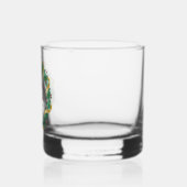 Vrolijke Kerstkrans Rood Groen Custom Whisky Glas (Links)
