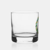 Vrolijke Kerstkrans Rood Groen Custom Whisky Glas (Rechts)
