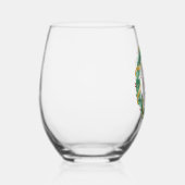 Vrolijke Kerstkrans Rood Groen Custom Wijnglas Zonder Voet (Rechts)