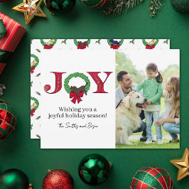 Vrolijke Kerstkrans Slaperige Pup Cute Eenvoudig Feestdagenkaart