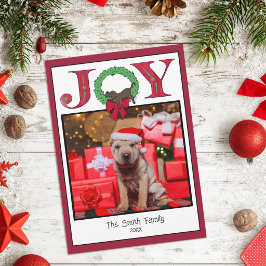 Vrolijke Kerstkrans Slaperige Pup Cute Eenvoudig R Feestdagenkaart