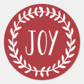 Vrolijke Kerstkrans vakantie Ronde Sticker (Voorkant)