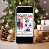 Vrolijke Kerstkrant Vijf Fotocollage Feestdagenkaart