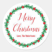 Vrolijke kerstlabels, cadeau Labels, vakantie trak Ronde Sticker (Voorkant)