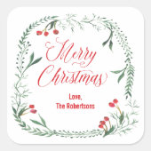 Vrolijke kerstlabels, cadeau Labels, vakantie trak Vierkante Sticker (Voorkant)