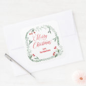 Vrolijke kerstlabels, cadeau Labels, vakantie trak Vierkante Sticker (Envelop)