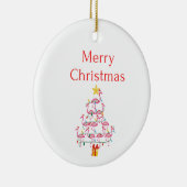 vrolijke kerstlichten keramisch ornament (Rechts)