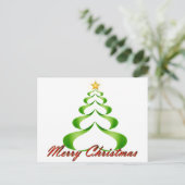 Vrolijke kerstlintboom feestdagenkaart (Staand voorkant)