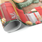 Vrolijke Kerstmagie: Feestelijke feestdagen Cadeaupapier (Rol Hoek)