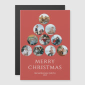 Vrolijke Kerstmagneet 10 Foto's Rood (Voorkant / Achterkant)