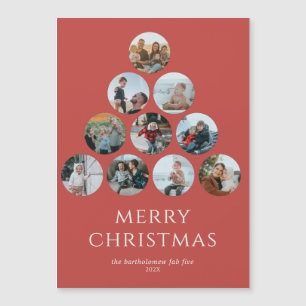 Vrolijke Kerstmagneet 10 Foto's Rood