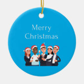 vrolijke kerstman 2022 keramisch ornament (Voorkant)