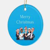 vrolijke kerstman 2022 keramisch ornament (Links)