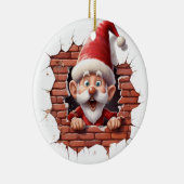 Vrolijke Kerstman - 3D Keramisch Ornament (Rechts)