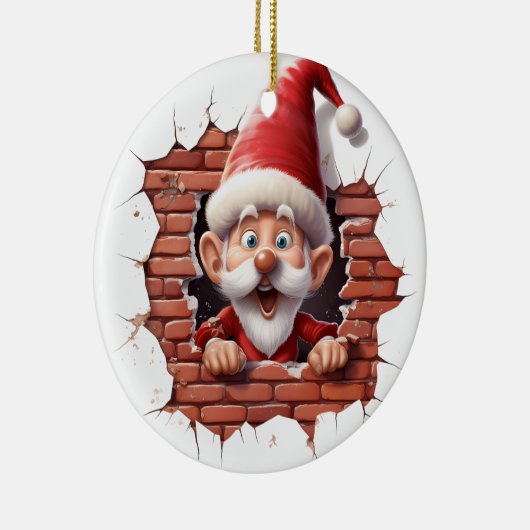 Vrolijke Kerstman - 3D Keramisch Ornament (Rechts)