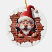 Vrolijke Kerstman - 3D Keramisch Ornament (Voorkant)
