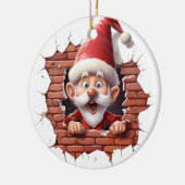 Vrolijke Kerstman - 3D Keramisch Ornament (Links)