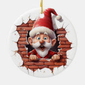 Vrolijke Kerstman - 3D Keramisch Ornament (Achterkant)