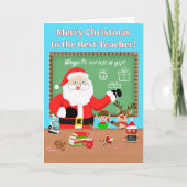 Vrolijke Kerstman als leraar Kaart (Voorkant)