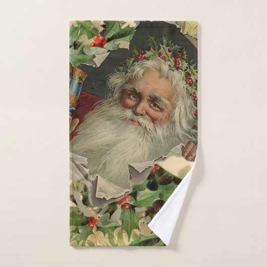 Vrolijke Kerstman Antiek Classic Bad Handdoek (Handdoek)