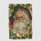 Vrolijke Kerstman Antiek Classic Golfhanddoek (Voorkant)
