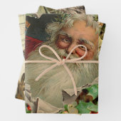 Vrolijke Kerstman Antiek Classic Inpakpapier Vel (In situ)