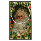 Vrolijke Kerstman Antiek Classic Klein Cadeauzakje (Achterkant)