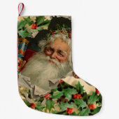 Vrolijke Kerstman Antiek Classic Kleine Kerstsok (Voorkant)