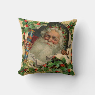Vrolijke Kerstman Antiek Classic Kussen