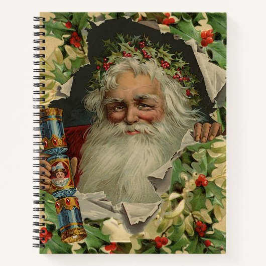 Vrolijke Kerstman Antiek Classic Notitieboek (Voorkant)