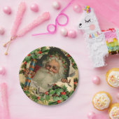 Vrolijke Kerstman Antiek Classic Papieren Bordje (Feest)