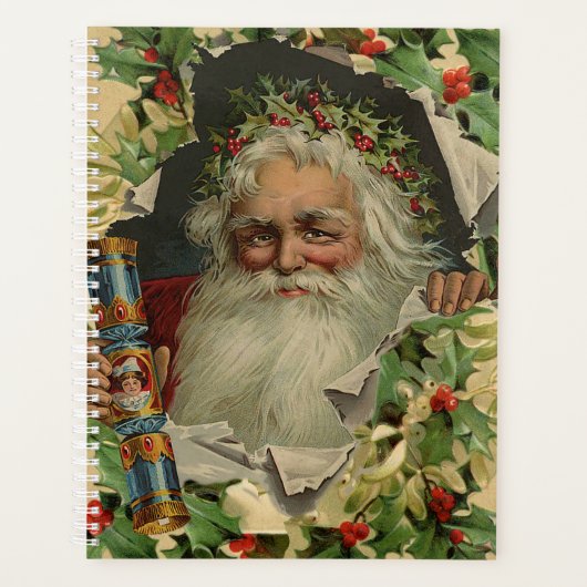 Vrolijke Kerstman Antiek Classic Planner (Voorkant)