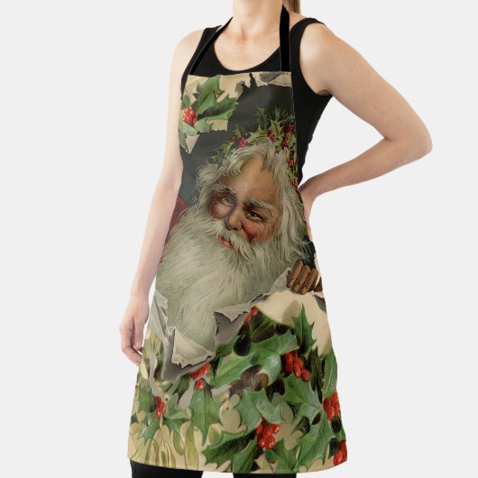 Vrolijke Kerstman Antiek Classic Schort (Insitu)