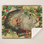 Vrolijke Kerstman Antiek Classic Sherpa Deken (Voorkant (horizontaal))