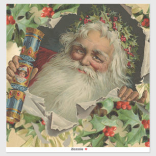 Vrolijke Kerstman Antiek Classic Sticker