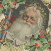 Vrolijke Kerstman Antiek Classic Sticker (Voorkant)