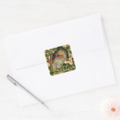 Vrolijke Kerstman Antiek Classic Vierkante Sticker (Envelop)