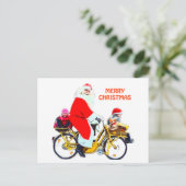 Vrolijke kerstman en Kinder Feestdagenkaart (Staand voorkant)