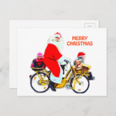 Vrolijke kerstman en Kinder Feestdagenkaart (Voorkant / Achterkant)