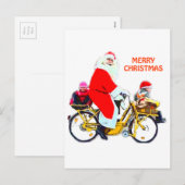 Vrolijke kerstman en Kinder Feestdagenkaart (Voorkant / Achterkant)