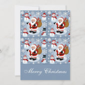 Vrolijke Kerstman en Sneeuwmannen Kerstmis Feestdagenkaart (Voorkant)