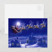 Vrolijke Kerstman en zijn slee Feestdagenkaart (Voorkant / Achterkant)