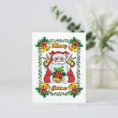 Vrolijke Kerstman Feestdagenkaart (Staand voorkant)